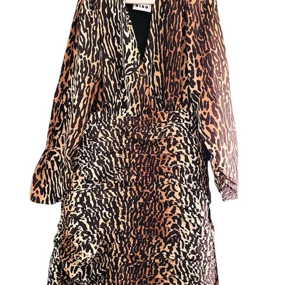 RIXO | Dresses | Rixo Leopard Print Dress In Brown And Black | Poshmark